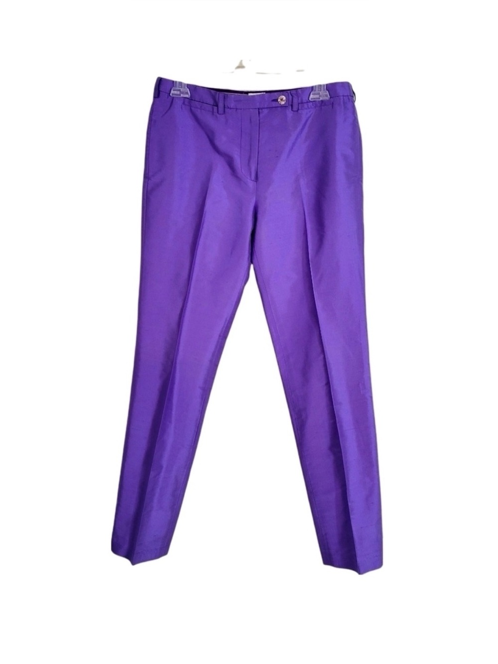 VINTAGE Armani Collezioni Purple Silk Taffeta Trouser Pants